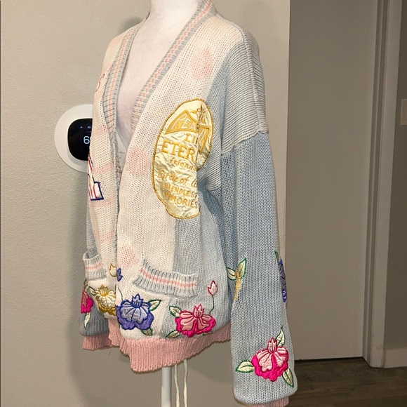VINTAGE NO! JEANS CARDIGAN WOMEN'S Colorful Embroidered One Size Fits Most - Picture 7 of 12